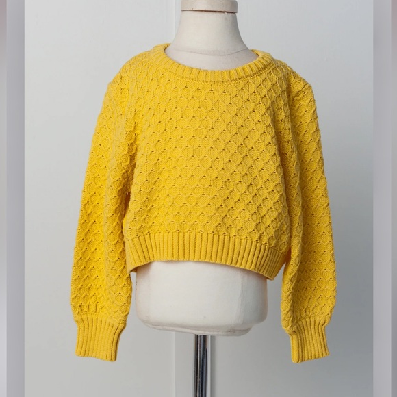 Yellow Textured kids Sweater size 7 years - Picture 1 of 3